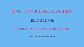 MAT 150: SOME EXAMPLES FOR SECTION 1.3