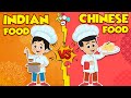 Indian food vs chinese food  hindi stories  hindi cartoon     puntoon kids hindi