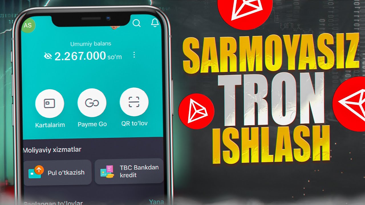 Internetda Sarmoyasiz TRON ishlash | Sarmoyasiz kriptovalyuta ishlash