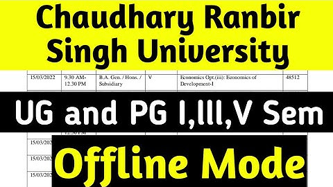 CRSU University Datesheet ll BA, BCA,B.sc,BTM, Datesheet 2022