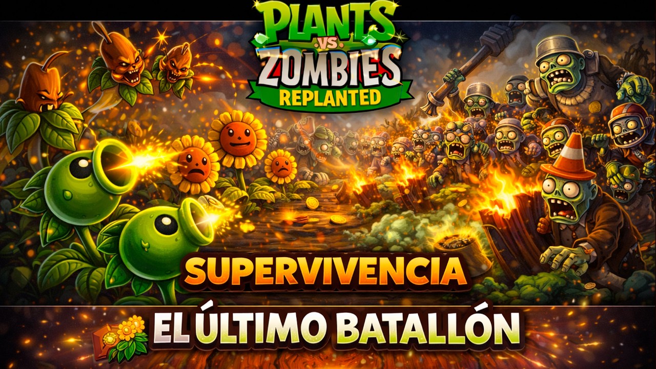 SUPERVIVENCIA: EL ÚLTIMO BATALLÓN 🔥 ¿AGUANTARÉ HASTA EL FINAL? | PVZ Replanted