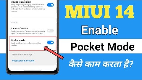 MIUI 14 enable pocket mode | how to enable pocket mode setting in redmi/poco