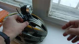 gopro крепление велофары на шлем / DIY mount cheap USB light to helmet