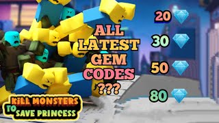 ALL LATEST GEM CODES in Kill Monsters to Save Princess screenshot 3