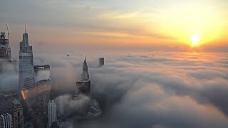 Fog over Midtown Manhattan During Sunrise