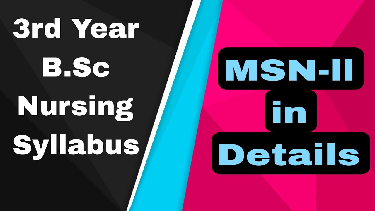 Rn Msn Initals Medical Surgical Nursing-2 MSN BSc Nursing 3rd Year Full Details ...