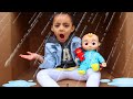 Rain Rain Go Away Song Pretend play with Dolls | Leah