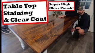 Table Top Stain & Clear Coat: Espresso Stain & Gloss Polyurethane (Farmhouse Table series 4 of 5) screenshot 2