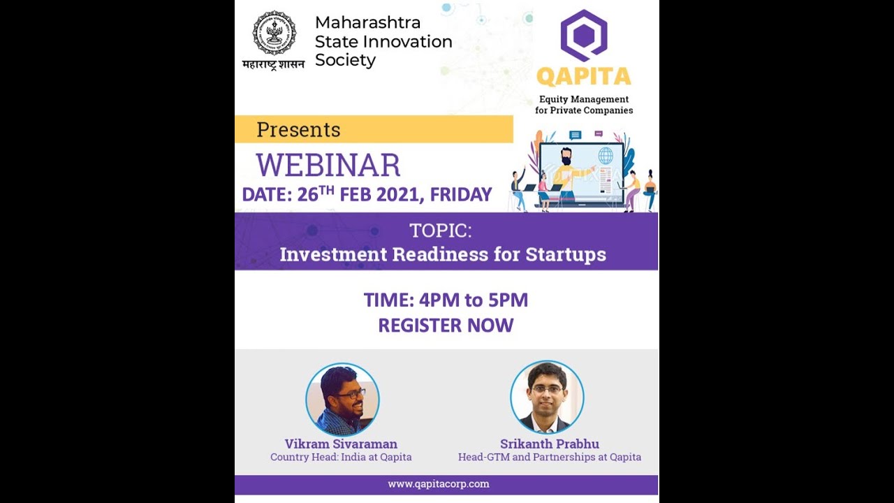 Webinar on Investment Readiness for Startups by MSINS Qapita - YouTube