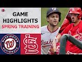 Washington Nationals vs. St. Louis Cardinals Highlights | February 28, 2021 (Spring Training)