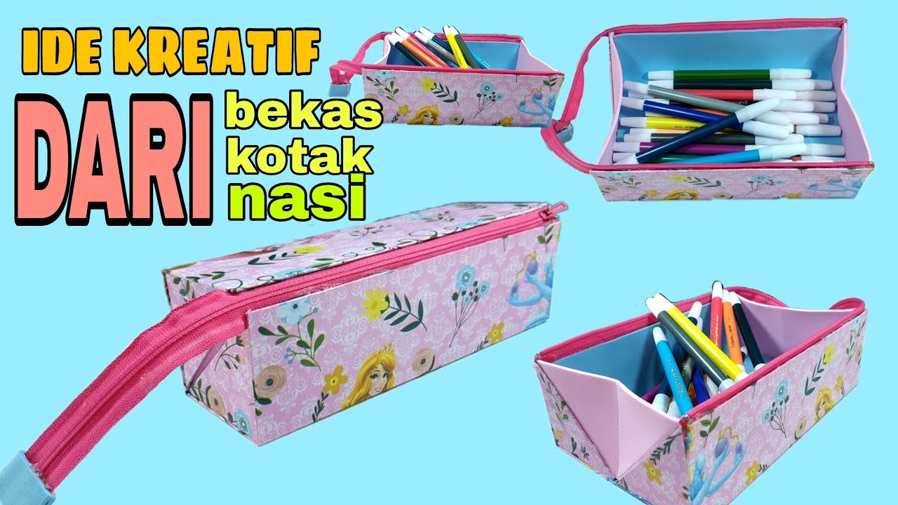 DIY Kotak  Pensil Dari Bekas  Kotak  Nasi YouTube