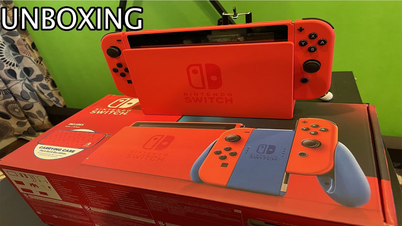 Nintendo switch Red & Blue Mario Edition Unboxing - YouTube