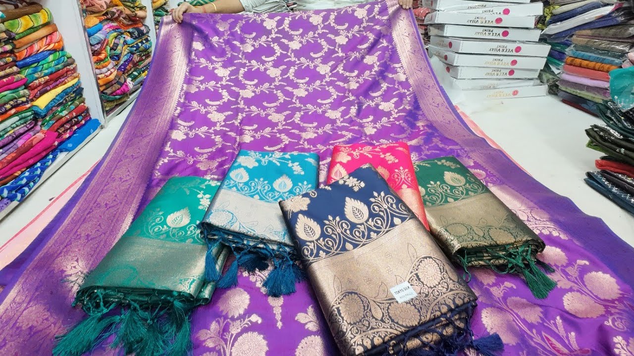 ಹೌದು ಬರಿ rs.100 ಕೊಡ್ತಾರೆ chickpet wholesale fancy saree daily wear saree 100 rupees saree