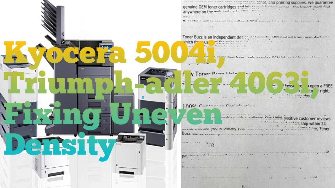 How To Do The Developer Refresh In Kyocera 5004i,4063i Photocopier Series |  Fixing Uneven Density
