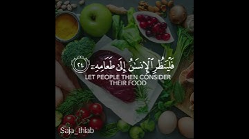 فَلْيَنظُرِ الْإِنسَانُ إِلَىٰ طَعَامِهِ / سورة : عبس