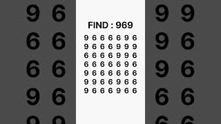 can you spot 969 ?|only 1% can be find with in 6 seconds #shorts #shortvideo #ytshorts #brainteaser