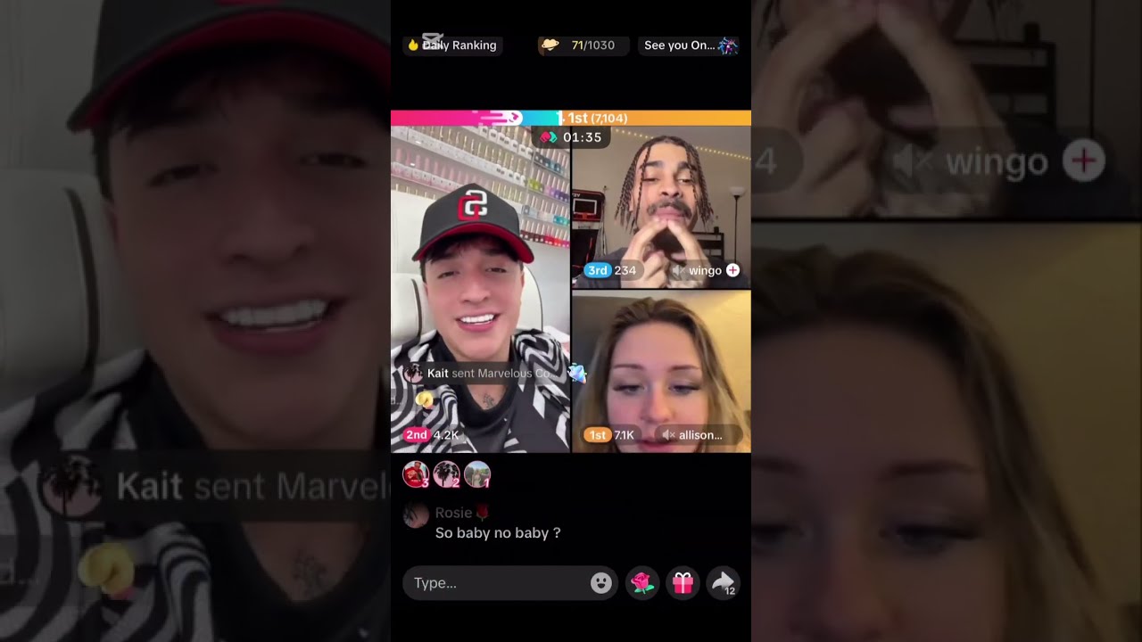 Santos with Wingo, Allison Mae, Lynwood and Bri Olsen Tuesday TikTok live video
