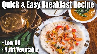 Quick \& Easy Breakfast Recipe | Nutri Vegetable Roastie | Low oil Breakfast