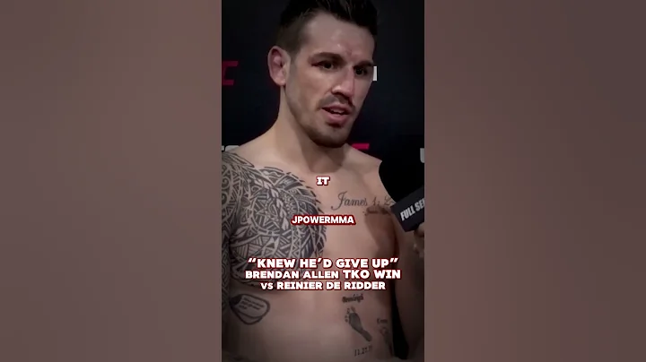 “KNEW HE’D GIVE UP” Brendan Allen TKO WIN vs Reinier de Ridder | UFC Vancouver