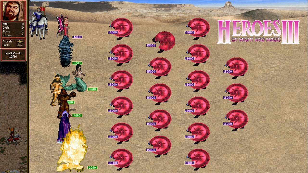 Heroes 3 COMBAT Ten years growth Conflux vs 300000 Jackal Majors L8