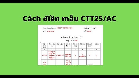 Mẫu bảng kê thanh toán biên lai ctt25 ac