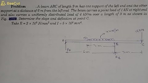 Deflection of beams 11 //Macaulay’s method//overhanging beam with udl  and point load