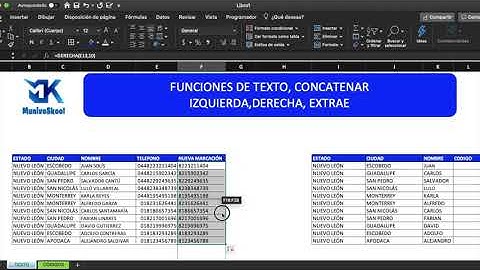 FUNCIONES DE TEXTO, IZQUIERDA, DERECHA CONCATENAR, EXTRAE P1