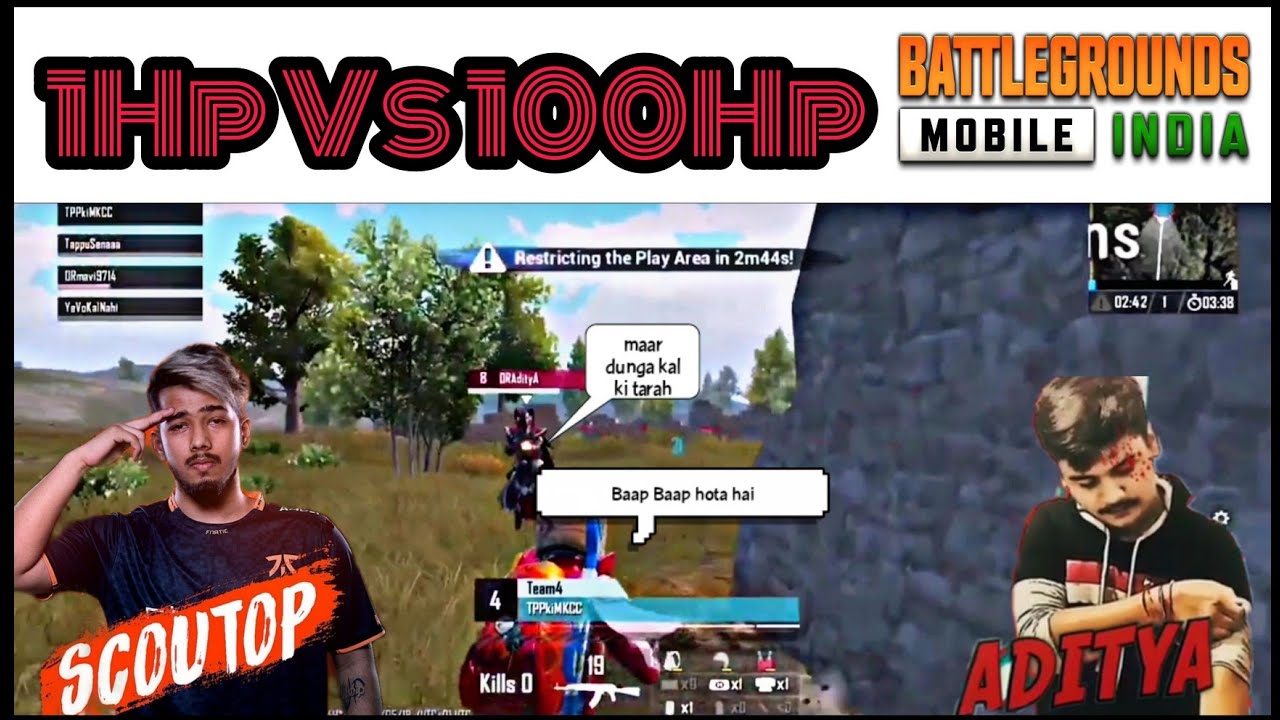 Scout Vs OR Aditya 1v1 | Scout With zero Hp | Team Mavi Comeback ...