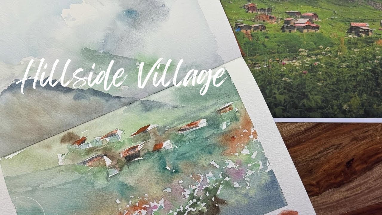 Etchr Watercolor Sketchbook: Hillside Village 