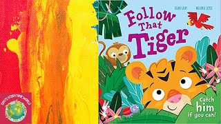 💛📕Kids Books Read Aloud: Follow That Tiger: Catch him if you can! Resimi