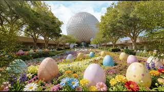 Epcot Easter Ambience 🐣 Relaxing Music, Disney Atmosphere &amp; Distant Birdsong 