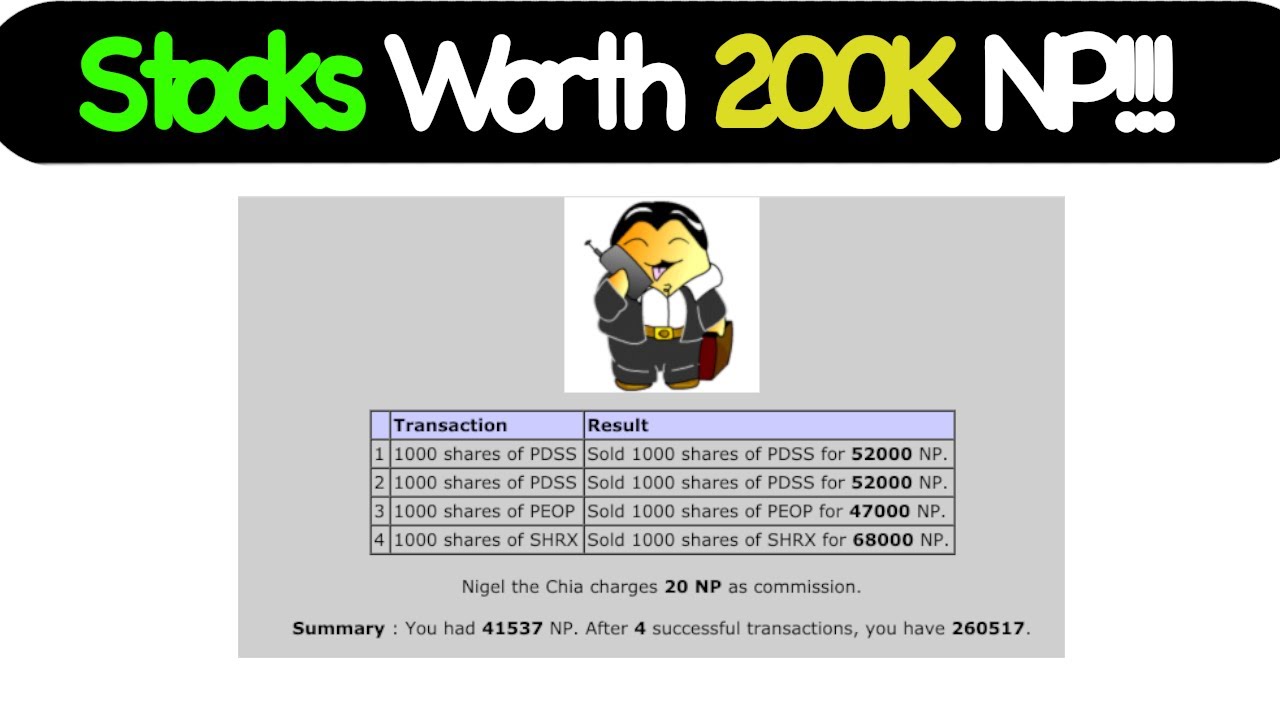Neopets Stock Portfolio Selling 200,000NP Worth of Stocks! YouTube