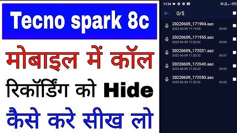 tecno spark 8c me call/voice recording hide kaise kare।।hide call/voice recording in Tecno Spark 8c