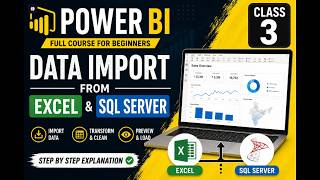 Power BI Day 3 | Data Import from Excel &amp; SQL Server | Beginner Tutorial