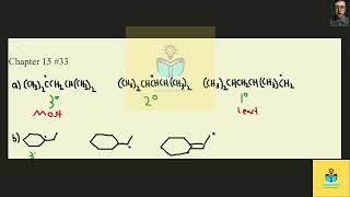 [Chemistry] Rank each group of radicals in order of increasing stability.