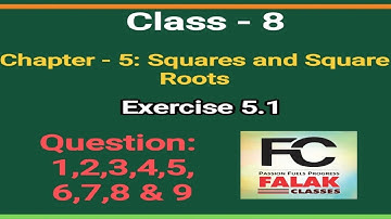 Class 8| Chapter 5| Exercise 5.1| Squares and Square Roots| #falakclasses0580 #maths #ncert #class8