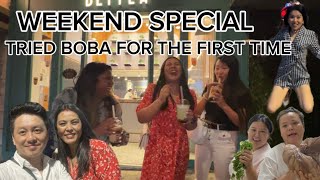 VLOG: Weekend special with friends Tried Bubble TEA jewan me peheli bar