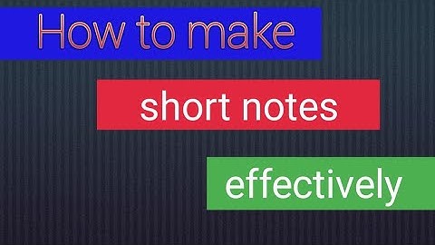 How to make short notes| IIT JAM