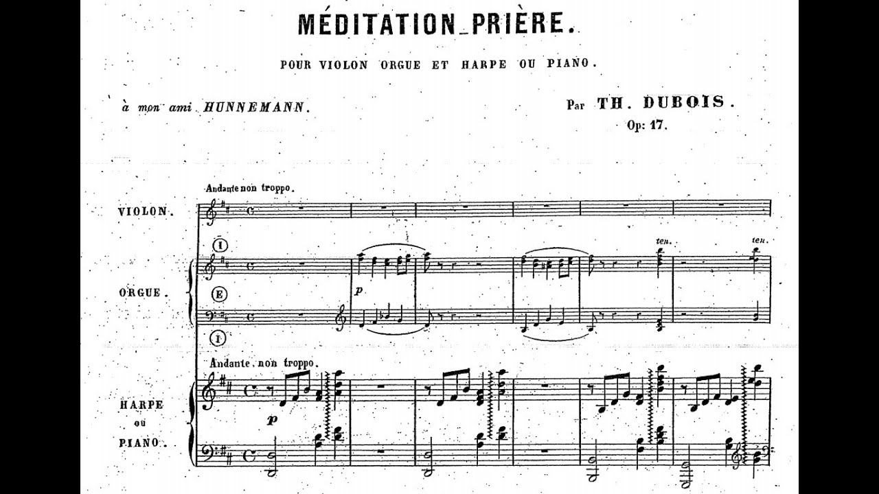 Théodore Dubois - Méditation-prière, Op.17