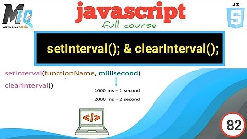 Javascript setInterval & clearInterval Methods in Urdu Hindi