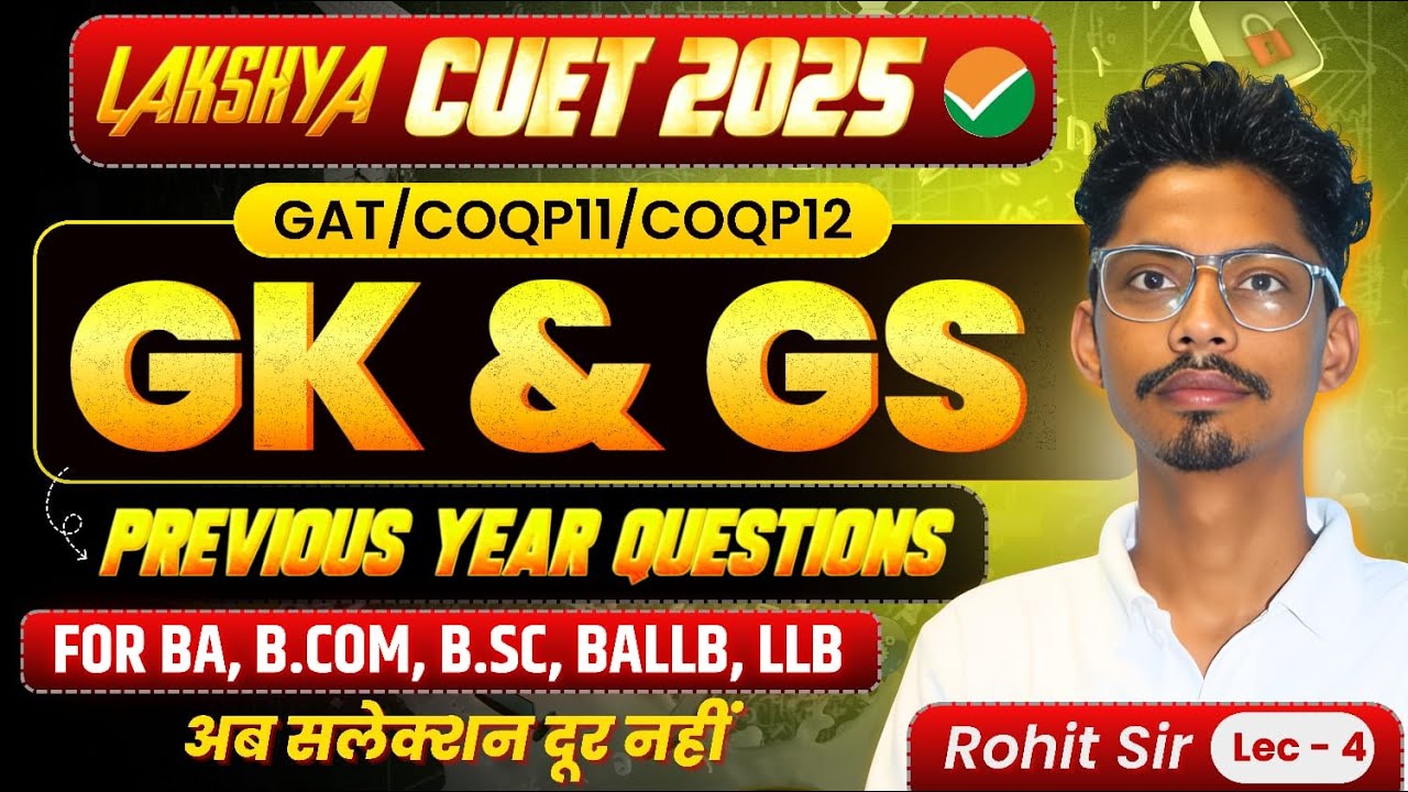 Most Expected MCQ's of General Knowledge | CUET 2025 | General Aptitude ...