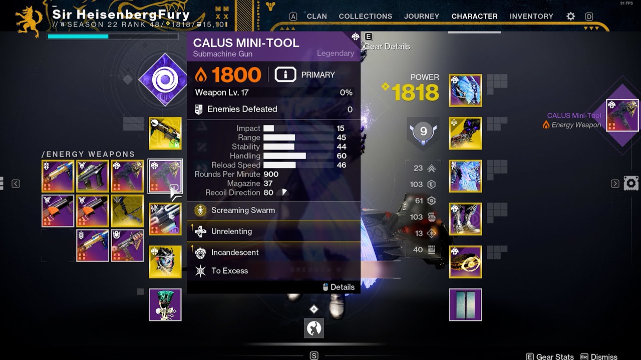 Broken Weapon Crafting Hack- Legendary SMG + Screaming Swarm Reshape | Destiny Game Breaking Glitch