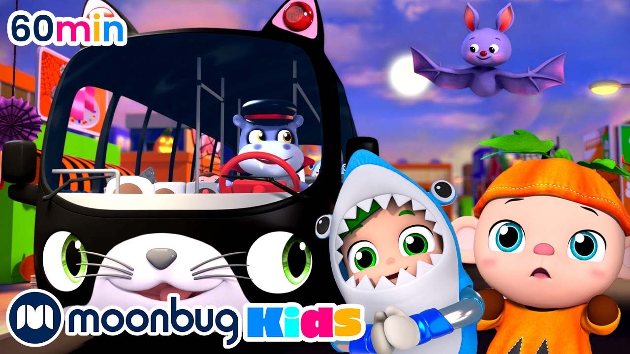 ⁣Wheels On The Bus (Halloween) - KiiYii | Kids Cartoons & Nursery Rhymes | Moonbug Kids
