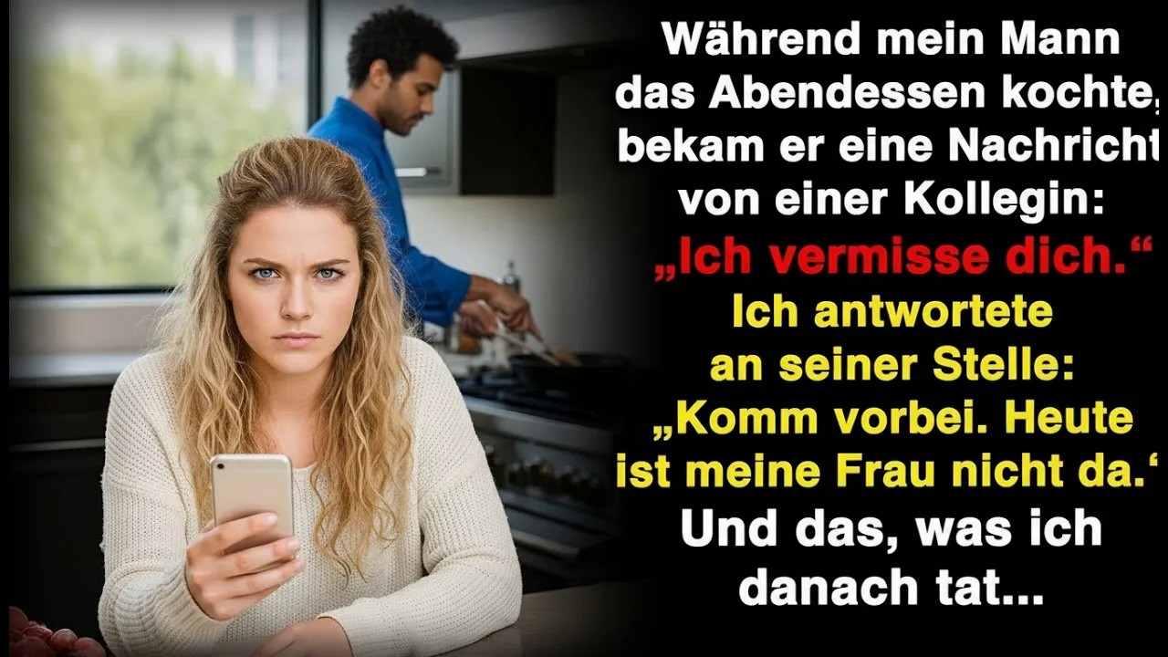 Mein Mann stand am Herd, der Duft von geschmortem Lamm hing im Raum. Er lächelte mich an, vertraut. Sein Handy leuchtete auf – eine stille Nachricht. Ich las den Namen und die ersten Worte: „Mia,...