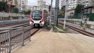 Trains on the Marmaray line istanbul
