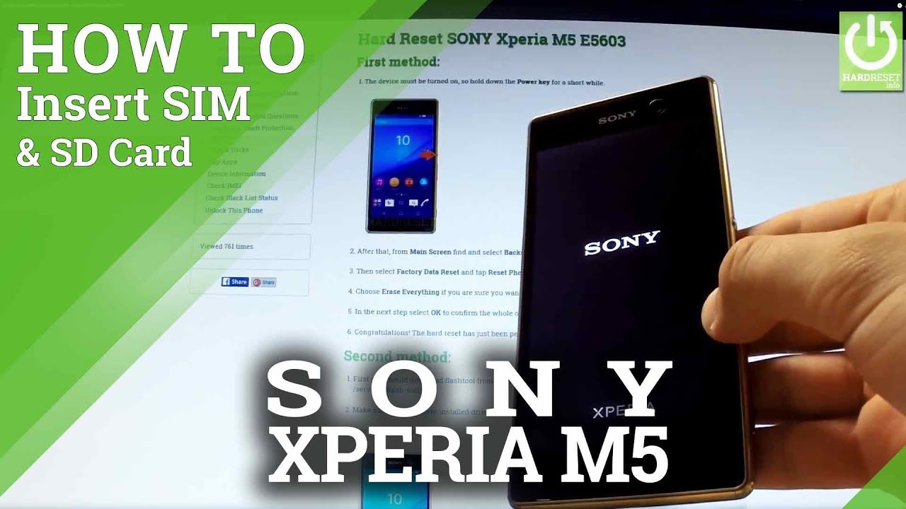 How To Insert Sim Card And Micro Sd Card In Sony Xperia M5 E5603