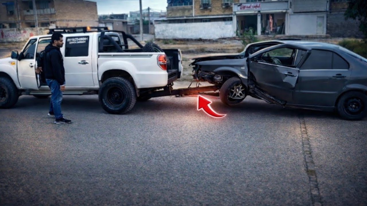 Severely Crashed Samand Towing – Front-End Destroyed!