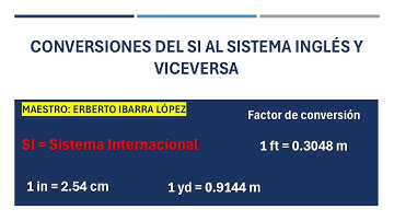 Conversiones del SI al Sistema Inglés y viceversa
