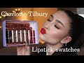 MY CHARLOTTE TILBURY LIPSTICK COLLECTION PART 2 || 13 SHADES SWATCHED