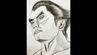 How to draw KAZUYA from TEKKEN  series | Pencil Drawing| TEKKEN Character | Time lapse screenshot 3